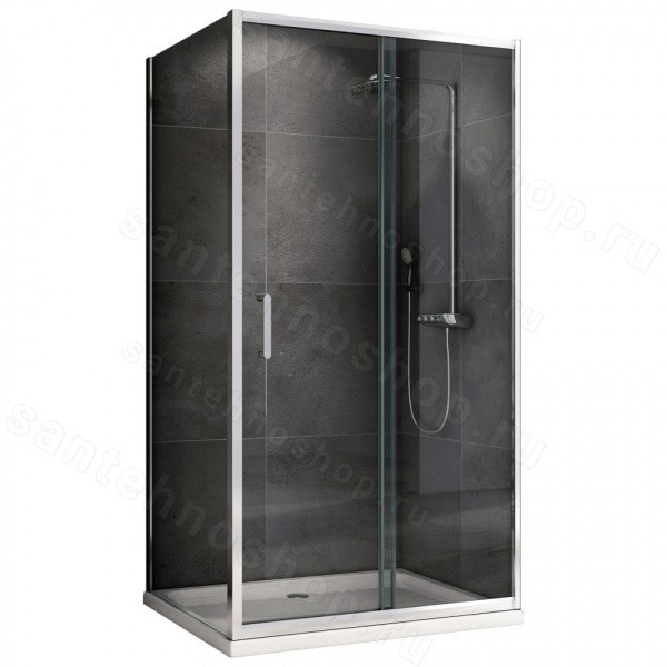 Душевой уголок Abber Schwarzer Diamant AG301005-S805 100x80 раздвижной, 100x80 раздвижной, профиль хром