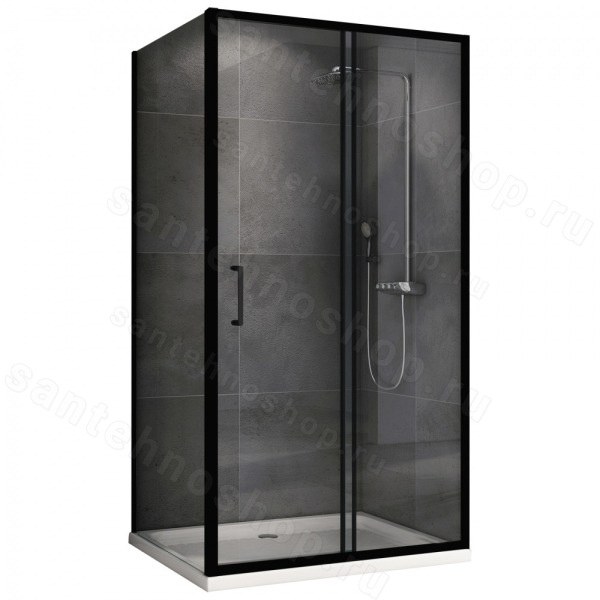 Душевой уголок Abber Schwarzer Diamant AG30140B5-S100B5 140x100 раздвиж 140x100 раздвижной, профиль черный