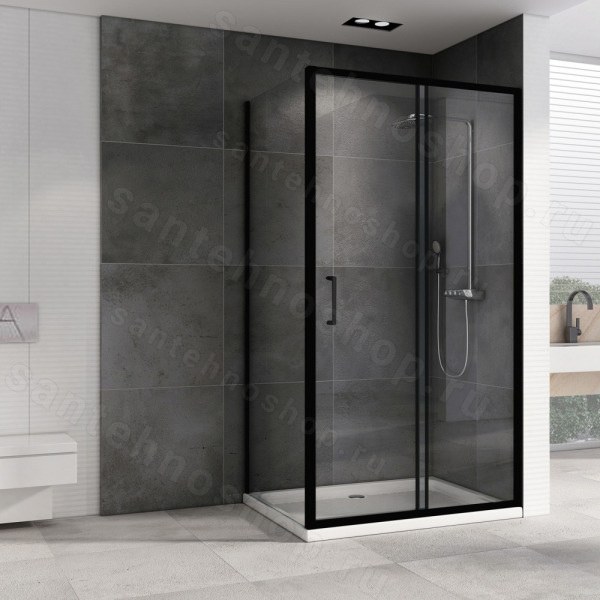 Душевой уголок Abber Schwarzer Diamant AG30140B5-S70B5 140x70 раздвижно 140x70 раздвижной, профиль черный