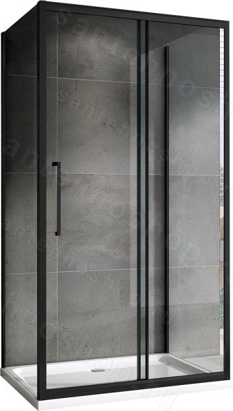 Душевой уголок Abber Schwarzer Diamant AG30160BH-S100B-S100B 160x100 ра 160x100 раздвижной, профиль черный