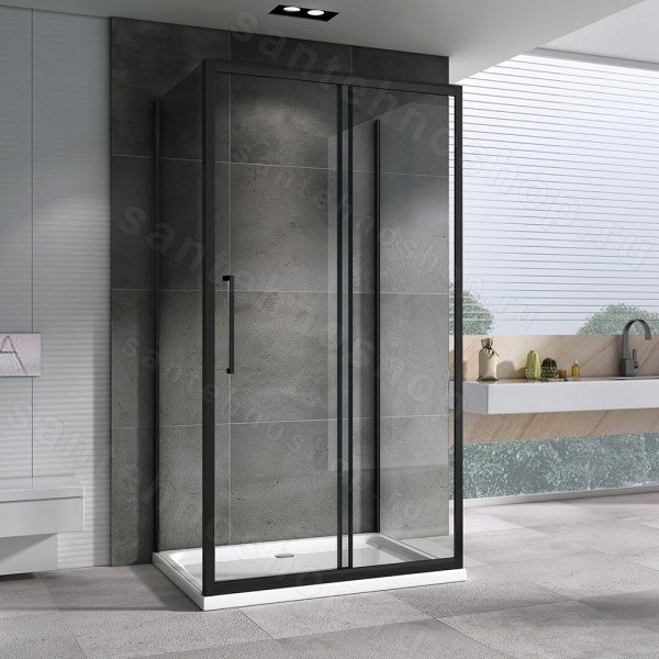 Душевой уголок Abber Schwarzer Diamant AG30160BH-S60B-S60B 160x60 раздв 160x60 раздвижной, профиль черный