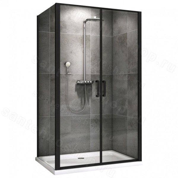 Душевой уголок Abber Sonnenstrand AG04100BC-S90B 100x90 распашной, проф 100x90 распашной, профиль черный