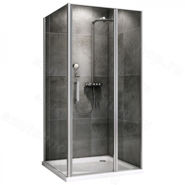 Душевой уголок Abber Sonnenstrand AG04140S-S75 140x75 распашной, профил 140x75 распашной, профиль хром