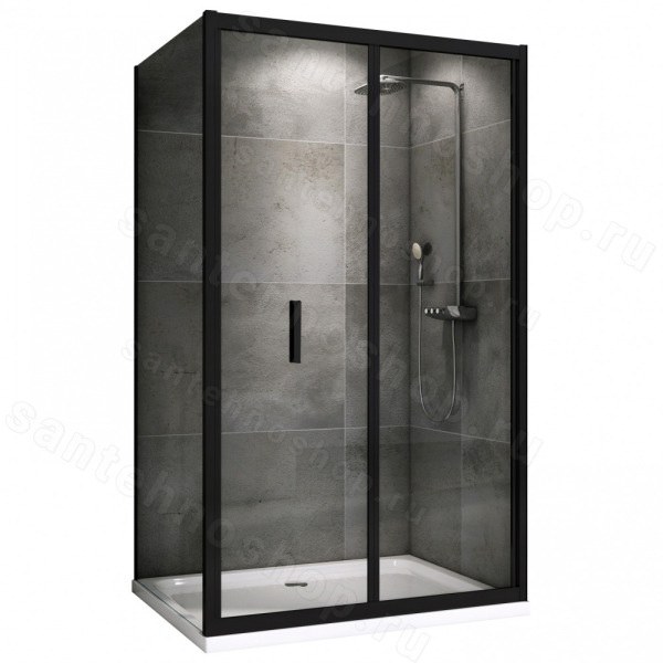 Душевой уголок Abber Sonnenstrand AG07100B-S85B 100x85 складной, профил 100x85 складной, профиль черный