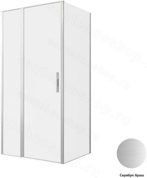 Душевой уголок Allen Brau Priority 3.31029.BA+3.31041.BA 100x80, профиль сер, профиль серебро
