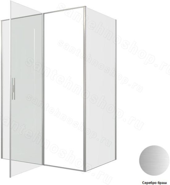 Душевой уголок Allen Brau Priority 3.31035.BA+3.31044.BA 140x90, профиль сер, профиль серебро