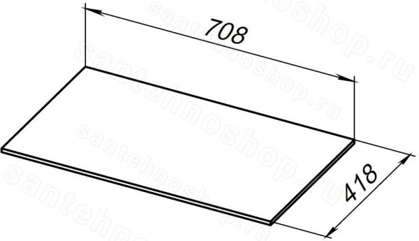 Столешница Allen Brau Liberty 1.330011.G-S 75x42 из керамогранита, серый 75x42 из керамогранита, серый