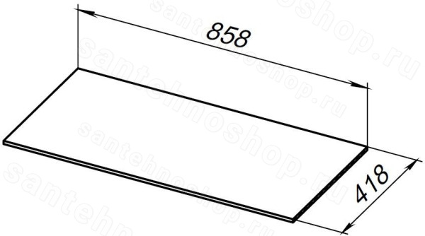 Столешница Allen Brau Liberty 1.330012.G 90x42 из керамогранита, графит 90x42 из керамогранита, графит