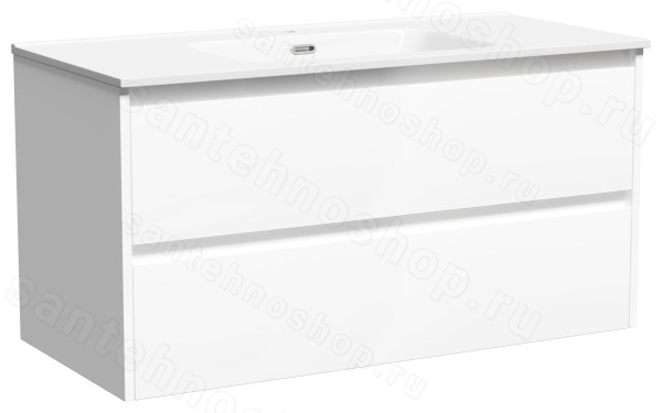 Тумба под раковину Sancos Libra LB100W 100x45 подвесная, белый глянец 100x45 подвесная, белый глянец