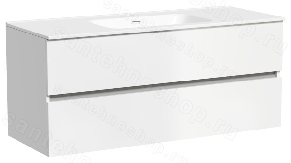 Тумба под раковину Sancos Urban UR120-1W 120x45 подвесная, белый глянец 120x45 подвесная, белый глянец