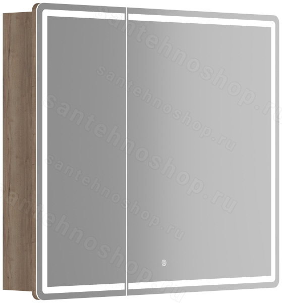 Зеркальный шкаф с подсветкой Sancos Mirror MI90EG 89x74, дуб галифакс натуральный 89x74, дуб галифакс натуральный