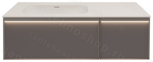 Тумба под раковину Vincea Элис VMC-4EL120MG-L 120x52 подвесная, серый матовый Soft-touch 120x52 подвесная, серый матовый Soft-touch