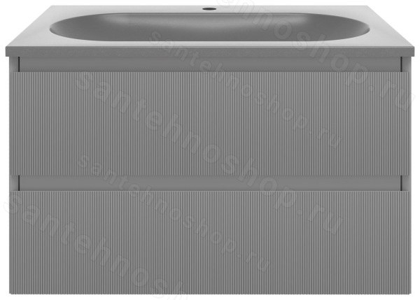 Тумба под раковину Vincea Велле VMC-2WL800MG 80x48 подвесная, серый матовый soft-touch 80x48 подвесная, серый матовый soft-touch