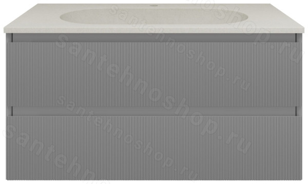 Тумба под раковину Vincea Велле VMC-2WL100MG 100x48 подвесная, серый матовый soft-touch 100x48 подвесная, серый матовый soft-touch