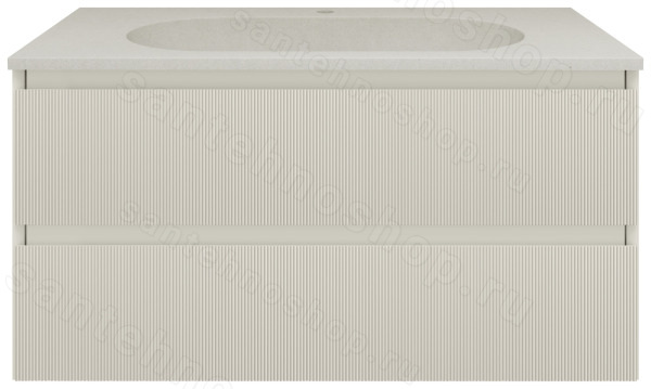 Тумба под раковину Vincea Велле VMC-2WL100MBG 100x48 подвесная, бежевый матовый soft-touch 100x48 подвесная, бежевый матовый soft-touch