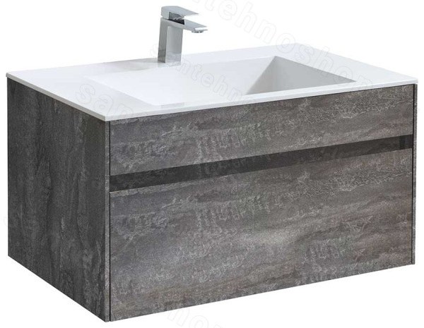 Тумба под раковину Vincea Кьяра VMC-2C800GS 80x48 подвесная, серый камень 80x48 подвесная, серый камень