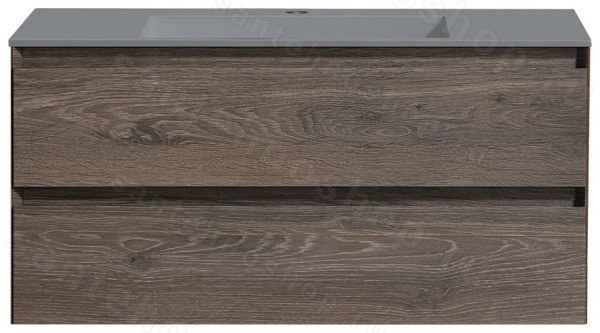 Тумба под раковину Vincea Люка VMC-2L100RO 100x48 подвесная, темный дуб 100x48 подвесная, темный дуб