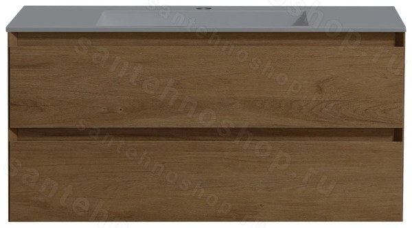 Тумба под раковину Vincea Люка VMC-2L100TO 100x48 подвесная, табачный дуб 100x48 подвесная, табачный дуб