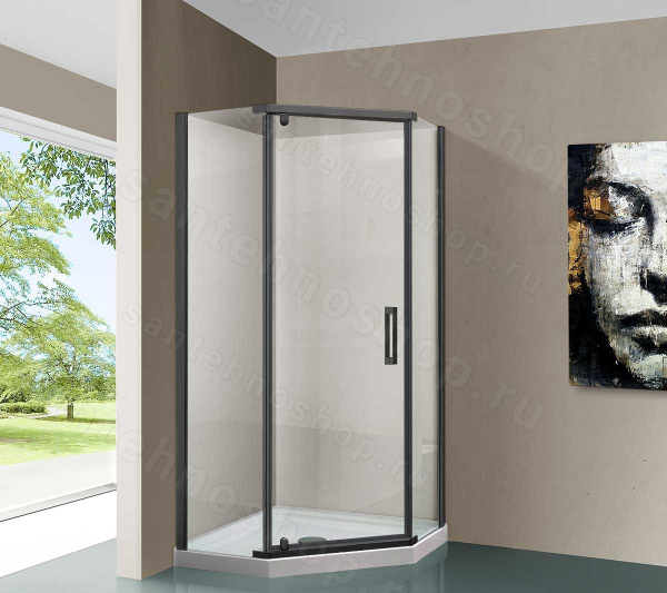 Душевой уголок Vincea Stresa VSP-1S100CLGM 100x100, профиль вороненая сталь 100x100, профиль вороненая сталь