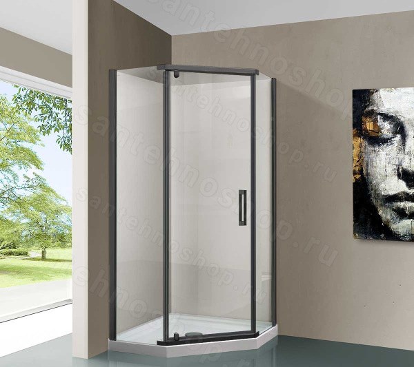 Душевой уголок Vincea Stresa VSP-1S900CLGM 90x90, профиль вороненая сталь 90x90, профиль вороненая сталь