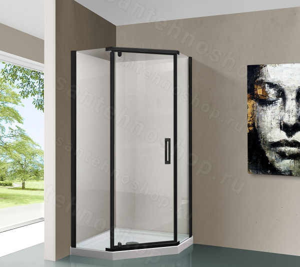 Душевой уголок Vincea Stresa VSP-1S900CLB 90x90, профиль черный 90x90, профиль черный