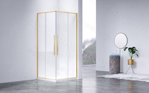 Душевой уголок Vincea Slim-N VSS-4SN8010CLG 100x80, профиль брашированное золото 100x80, профиль брашированное золото