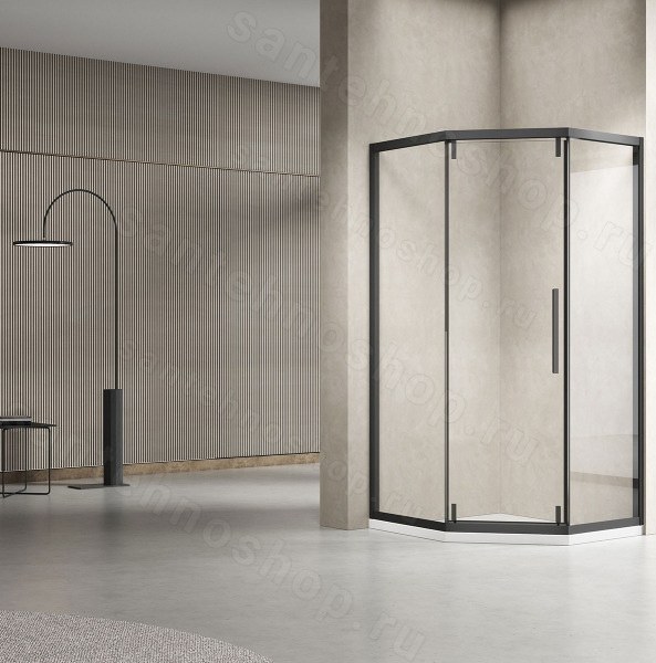 Душевой уголок Vincea Show VSP1-4SH100CLB 100x100, профиль черный 100x100, профиль черный