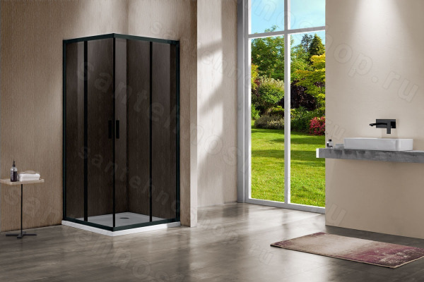 Душевой уголок Vincea Garda VSS-1G900CGB 90x90, профиль черный 90x90, профиль черный