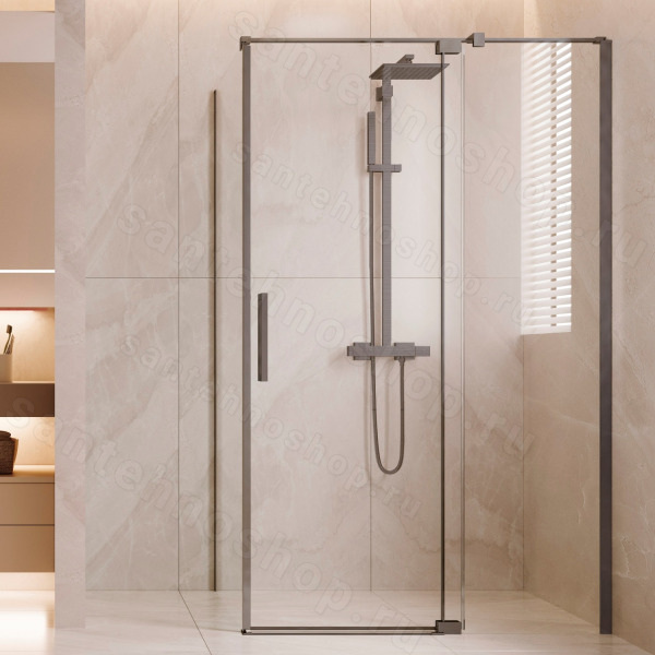 Душевой уголок Vincea Extenza VSR-4EX101110CLGM 1000/1100x100, профиль вороненая сталь 1000/1100x100, профиль вороненая сталь