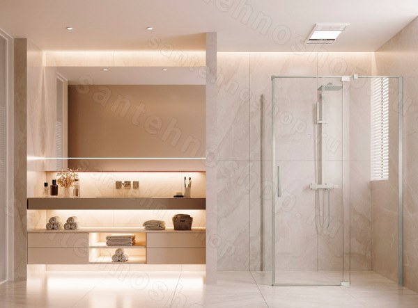 Душевой уголок Vincea Extenza VSR-4EX111290CLBN 1100/1200x90, профиль брашированный никель 1100/1200x90, профиль брашированный никель