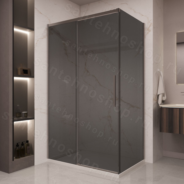 Душевой уголок Vincea Stella VSR-1ST9012CGGM 120x90, профиль вороненая сталь 120x90, профиль вороненая сталь