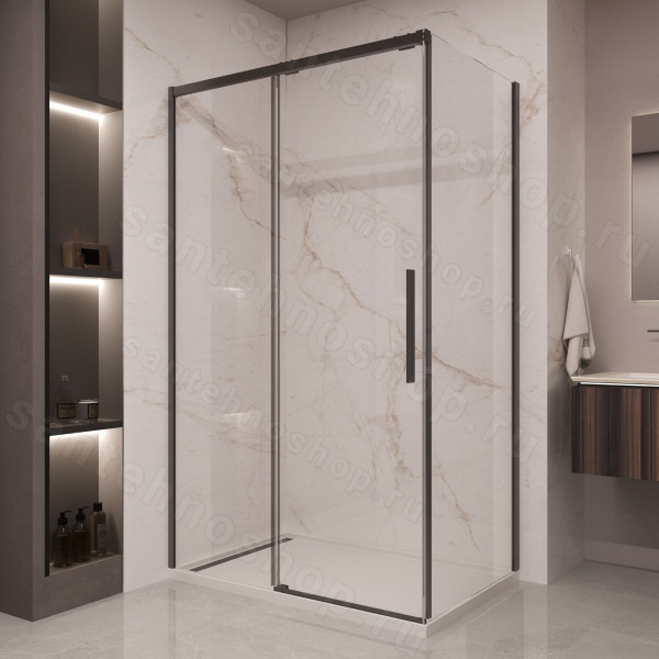 Душевой уголок Vincea Stella VSR-1ST1013CLB 130x100, профиль черный 130x100, профиль черный