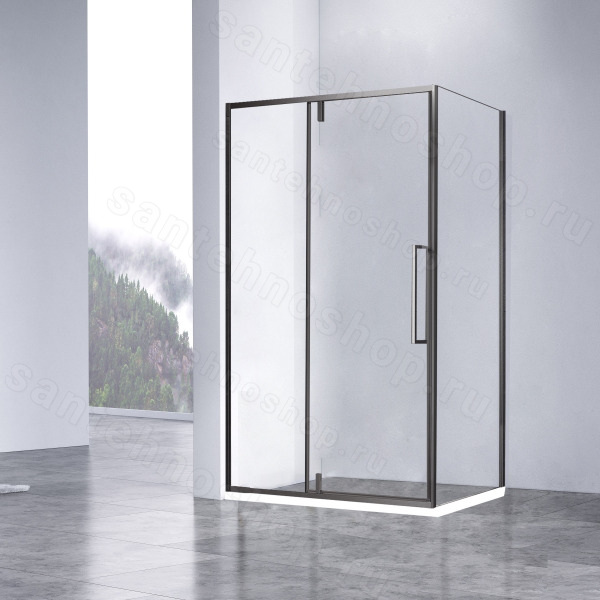 Душевой уголок Vincea Slim-N VSR-4SNP9011CLGM 110x90, профиль вороненая сталь 110x90, профиль вороненая сталь