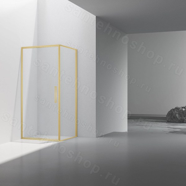 Душевой уголок Vincea Slim VSR-4SLP9090CLG 90x90, профиль брашированное золото 90x90, профиль брашированное золото