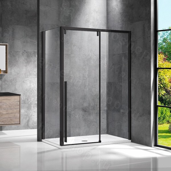 Душевой уголок Vincea Lugano VSR-1L9014CLB-1 140x90, профиль черный 140x90, профиль черный