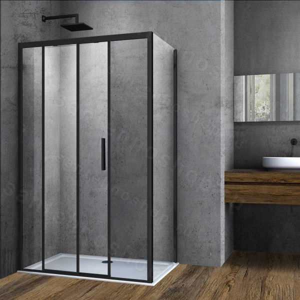 Душевой уголок Vincea Soft VSR-3SO9012CLB 120x90, профиль черный 120x90, профиль черный