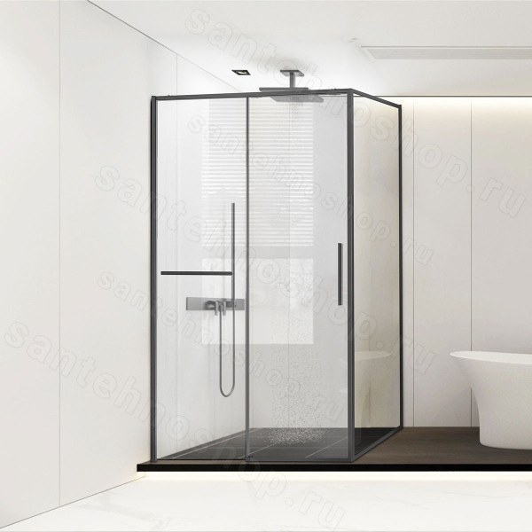 Душевой уголок Vincea Slim Soft VSR-1SS8011CLGM 110x80, профиль вороненая сталь 110x80, профиль вороненая сталь