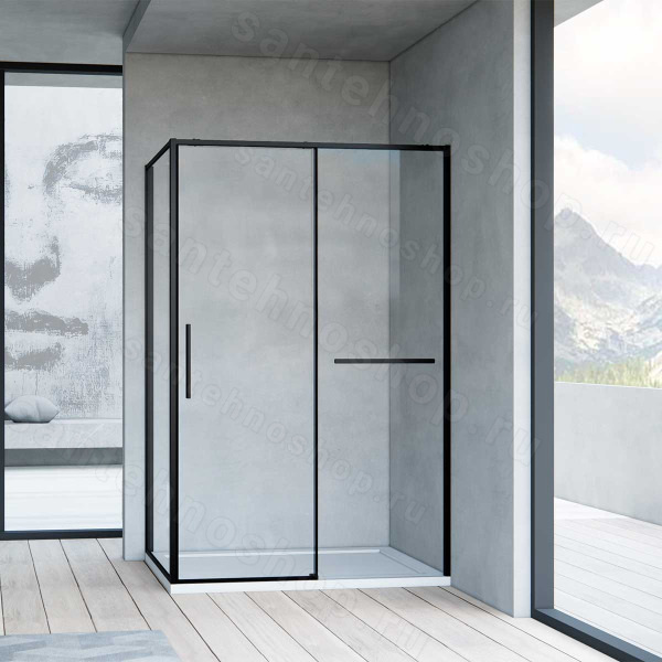 Душевой уголок Vincea Slim Soft VSR-1SS9012CLB 120x90, профиль черный 120x90, профиль черный