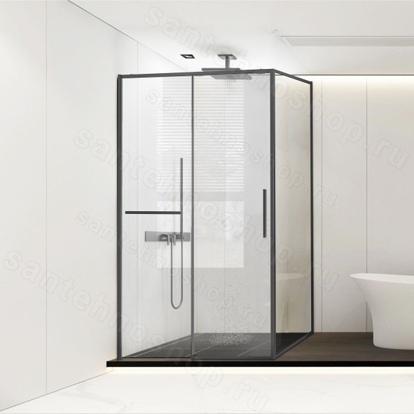 Душевой уголок Vincea Slim Soft VSR-1SS1012CLGM 120x100, профиль вороненая сталь 120x100, профиль вороненая сталь