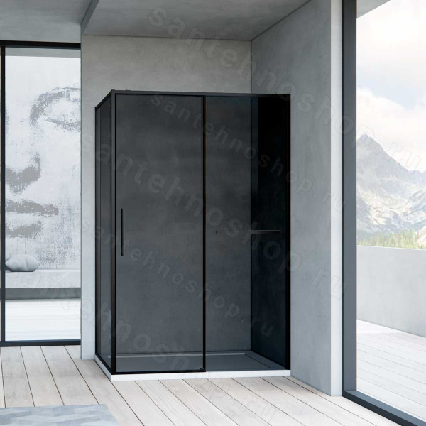 Душевой уголок Vincea Slim Soft VSR-1SS9012CGB 120x90, профиль черный 120x90, профиль черный