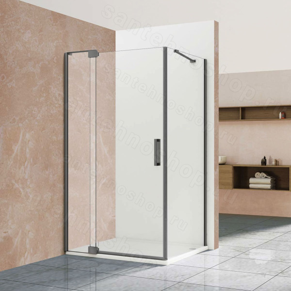 Душевой уголок Vincea Extra VSR-1E111290CLGM 1100/1200x90, профиль вороненая сталь 1100/1200x90, профиль вороненая сталь