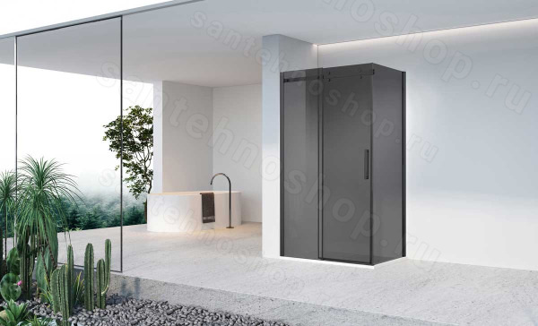Душевой уголок Vincea Como-N VSR-4CN1012CGB 120x100, профиль черный 120x100, профиль черный