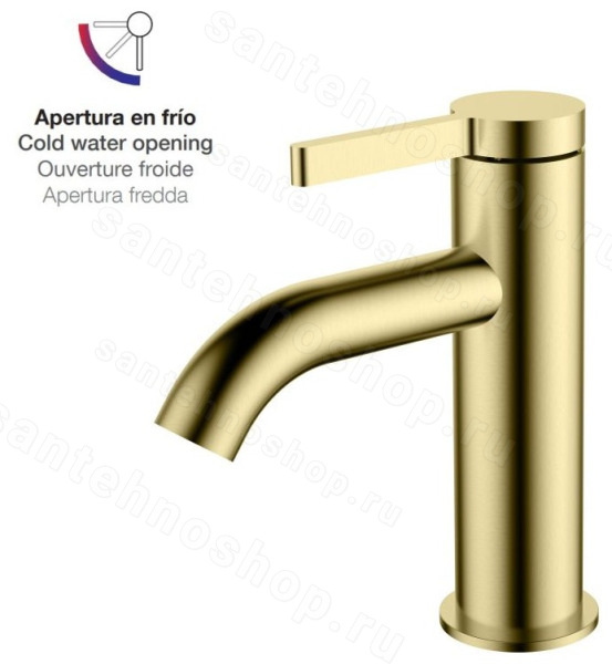 Смеситель для раковины AQG Urban Flow 01URF100OC, матовое золото, матовое золото