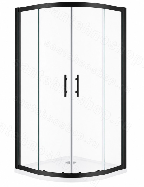 Душевой уголок Cezares ECO-O-R-2-90-C-NERO 90x90, профиль черный 90x90, профиль черный