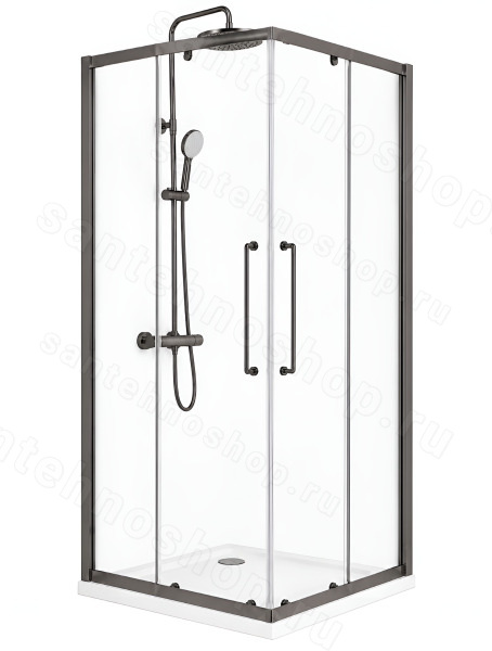 Душевой уголок Cezares RELAX 304 RELAX-304-A-2-100-C-GM 100x100, профиль сталь