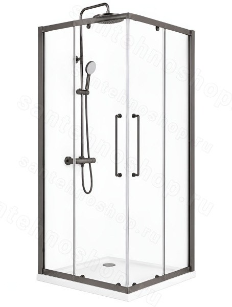 Душевой уголок Cezares RELAX 304 RELAX-304-A-2-80-C-GM 80x80, профиль сталь