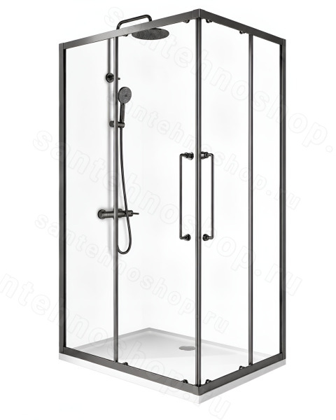 Душевой уголок Cezares RELAX 304 RELAX-304-AH-2-120/90-C-GM 120x90, профиль сталь