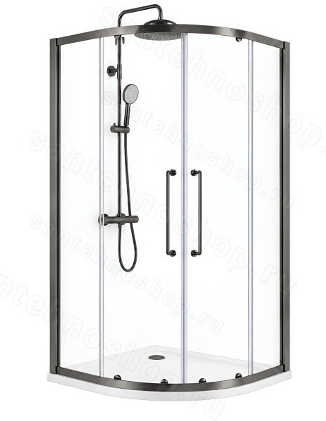 Душевой уголок Cezares RELAX 304 RELAX-304-R-2-100-C-GM 100x100, профиль сталь