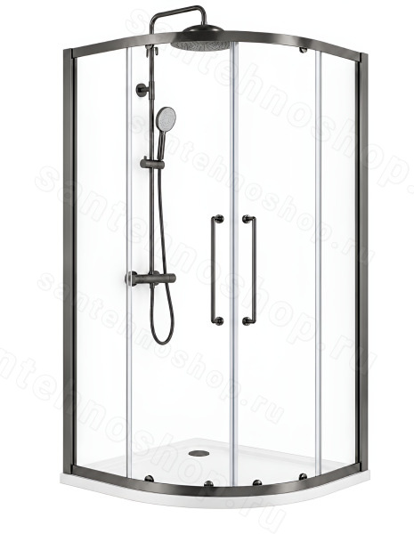 Душевой уголок Cezares RELAX 304 RELAX-304-R-2-90-C-GM 90x90, профиль сталь