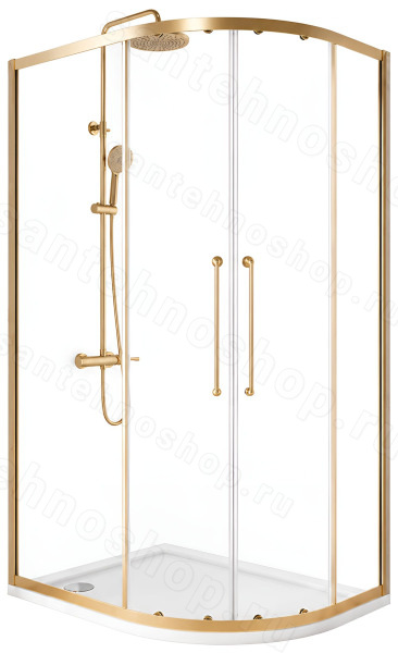 Душевой уголок Cezares RELAX 304 RELAX-304-RH-2-120/90-C-BORO 120x90, профиль золото